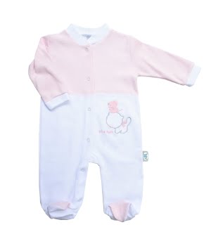 Βαμβακερό Φορμάκι Λευκό/Ροζ Γατούλα & Ποντικάκι