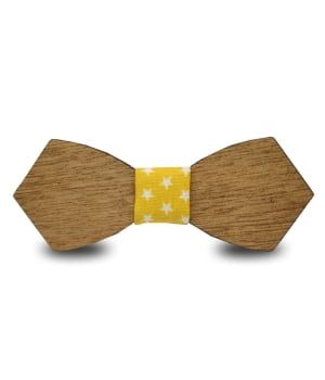 Ξύλινο Παπιγιόν Παιδικό Diamond Κίτρινο
