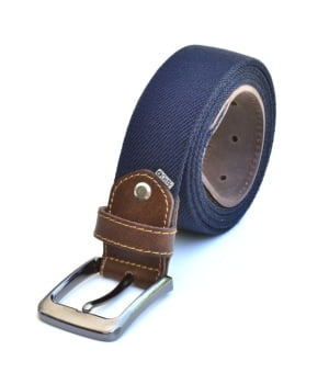 Ζώνη Ανδρική Ελαστική με Δερμάτινο Τελείωμα Μπλε