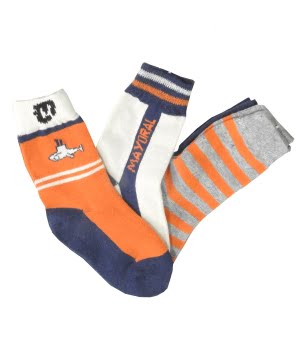 Σετ 4 Καλτσάκια Παιδικά Πορτοκαλί