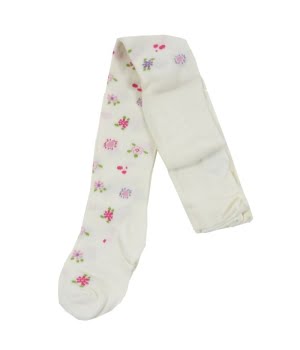 Βρεφικό Καλσόν Λευκό με Λουλουδάκια