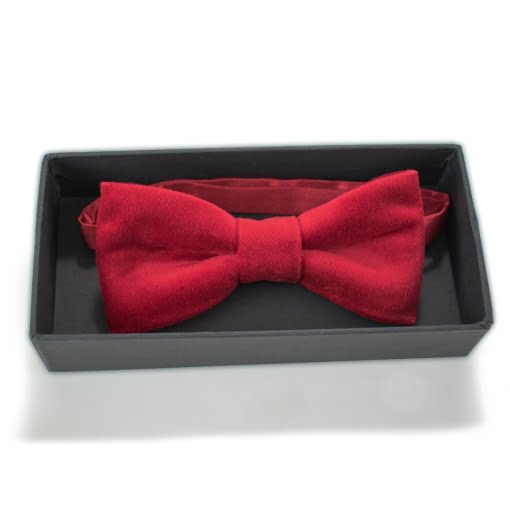 Ανδρικό Παπιγιόν Βελούδο Κόκκινο - Image 3