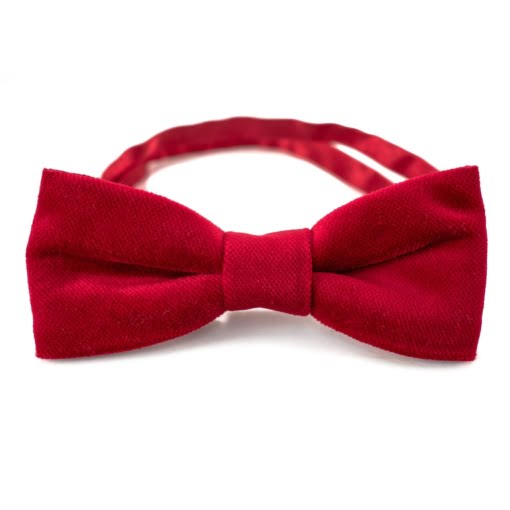 Ανδρικό Παπιγιόν Βελούδο Κόκκινο - Image 2