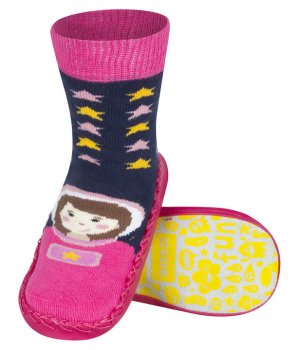 Καλτσοπαντόφλες με Δερμάτινη Σόλα Αστροναύτισσα