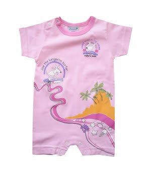 Φορμάκι με Κοντό Ποδαράκι και Μανικάκι Ροζ Κανγκουρό