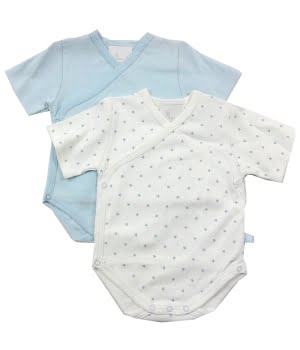 Σετ 2 Κορμάκια Σταυρωτά Σιέλ Αστεράκια