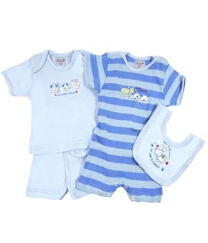 Βρεφικό Σετ 4τμχ Puppy Σιέλ