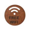 Ξύλινη στρογγυλή πινακίδα δωρεάν ίντερνετ (free wi-fi).