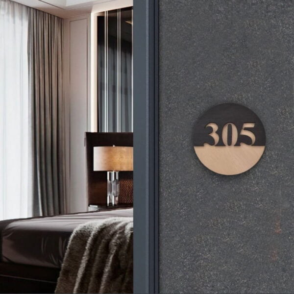 Ξύλινη Πινακίδα Αρίθμησης Δωματίου για Ξενοδοχείο ή Πανσιόν - Image 2