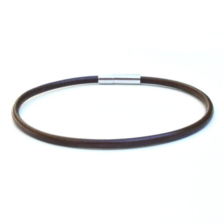 Δερμάτινο Βραχιόλι Καφέ με Μεταλλικό Κούμπωμα