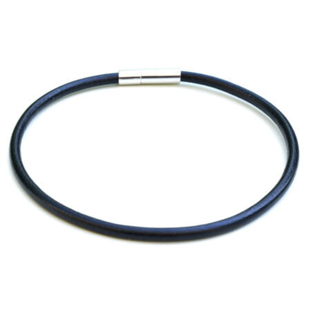 Δερμάτινο Βραχιόλι Μαύρο με Μεταλλικό Κούμπωμα