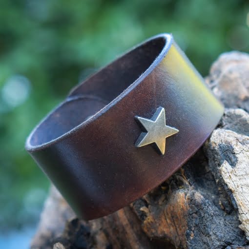 Βραχιόλι Δερμάτινο Καρυδί Αστέρι - Image 2