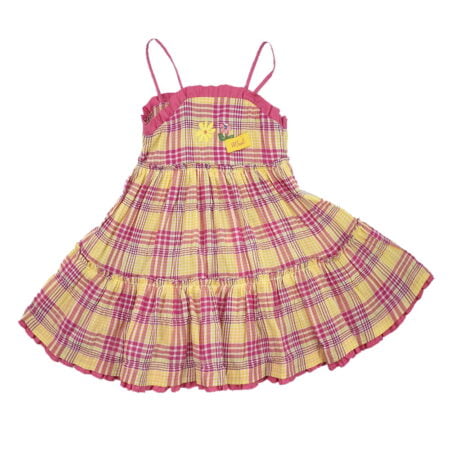Φόρεμα Βρεφικό Καρώ Κίτρινο Φούξια