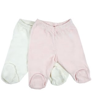 Παντελονάκια Βρεφικά με Ποδαράκι Βελουτέ Ροζ 2τμχ