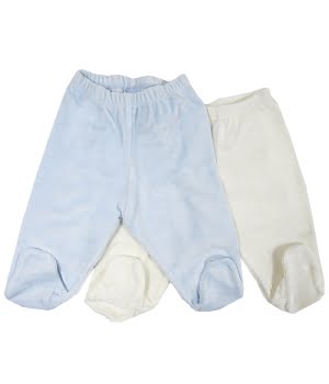 Παντελονάκια Βρεφικά με Ποδαράκι Βελουτέ Σιέλ