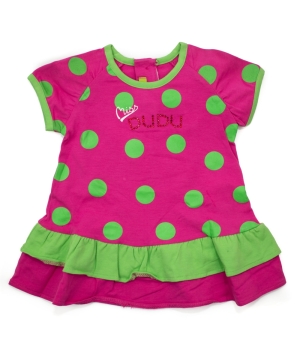 Φορεματάκι Βαμβακερό Φούξια Πουά