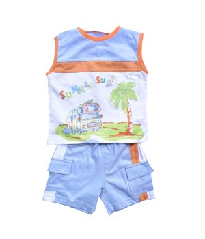 Σετ Βαμβακερό Βρεφικό Σιέλ