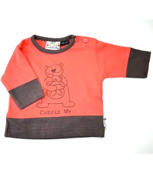 Μπλουζάκι Μακρυμάνικο Μπεμπέ Κοραλλί/Καφέ