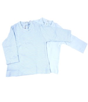 Σετ 2 Μπλουζάκια Βαμβακερά Βρεφικά Γαλάζιο