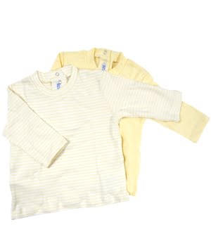 Σετ 2 Μπλουζάκια Βαμβακερά Βρεφικά Κίτρινο