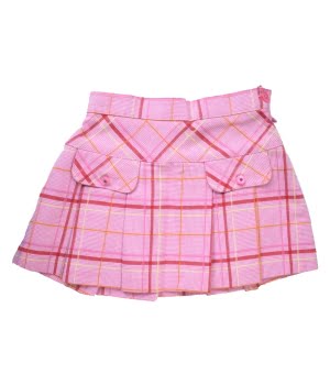 Παιδική Φούστα Καρώ Ροζ