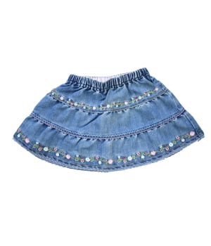 Βρεφική Φούστα Τζην με Λουλουδάκια