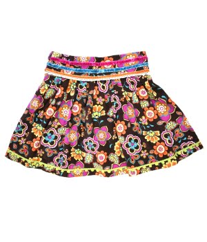 Παιδική Φούστα Καφέ με Λουλούδια