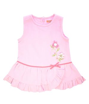 Αμάνικο Κοτλέ Φόρεμα Ροζ