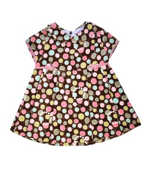 Κοντομάνικο Φόρεμα Ροζ Πουά