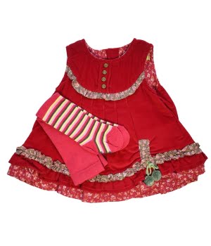 Σετ Φορεματάκι & Καλσόν Κοτλέ Κόκκινο