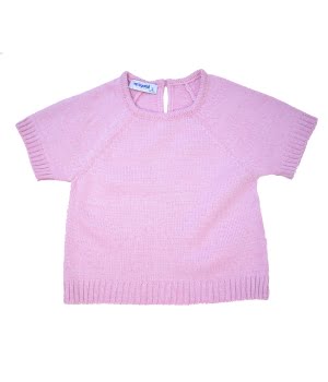Παιδικό Πλεκτό Μπλουζάκι Κοντομάνικο Ροζ