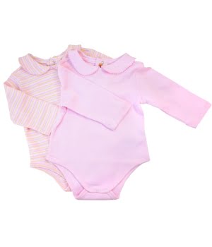 Σετ 2 Κορμάκια με Γιακαδάκι Ροζ