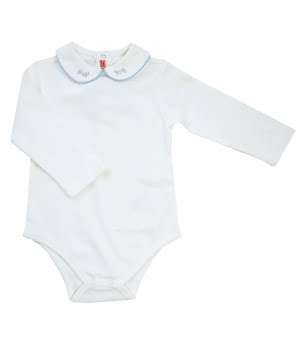 Κορμάκι με Γιακαδάκι Λευκό/Σιέλ
