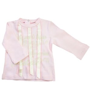 Μπλουζάκι Βρεφικό με Ροζ Κορδέλες