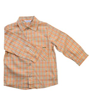 Πουκάμισο Βρεφικό Καρώ Πορτοκαλί