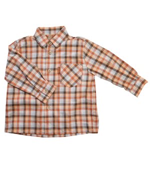 Πουκάμισο Παιδικό Καρώ Πορτοκαλί