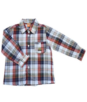 Πουκάμισο Παιδικό Καρώ Μπλε Φανελένιο