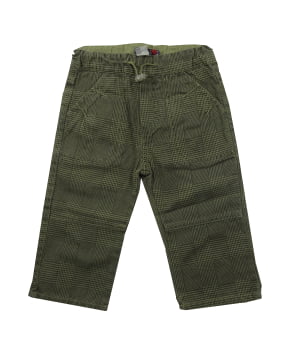 Παντελόνι Βαμβακερό Καρώ Λαδί
