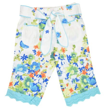Παντελόνι Παιδικό Κάπρι Λουλούδια Σιέλ