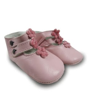 Παπουτσάκια Αγκαλιάς Δερμάτινα Ροζέ