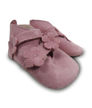 Παπουτσάκια Αγκαλιάς Δερμάτινα Σουέτ Ροζέ