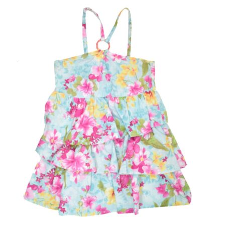 Φόρεμα Σιέλ με Λουλούδια