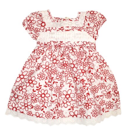 Φόρεμα Κόκκινο Λευκό με Λουλούδια