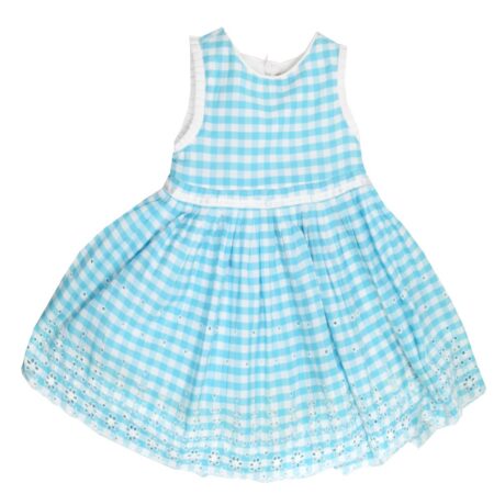 Φόρεμα Αμάνικο Καρώ Τυρκουάζ