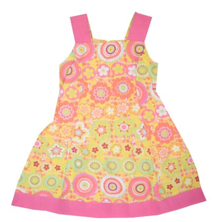 Φόρεμα Πολύχρωμο με Λουλούδια Ροζ