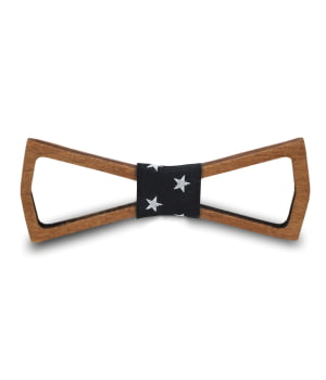 Ξύλινο Παπιγιόν Παιδικό Angel Dark Stars Μαύρο