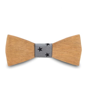 Ξύλινο Παπιγιόν Παιδικό Ermis Αστεράκια Γκρι