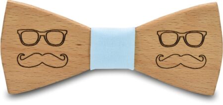 Ανδρικό Ξύλινο Παπιγιόν Sir με Βαμβακερό Ύφασμα