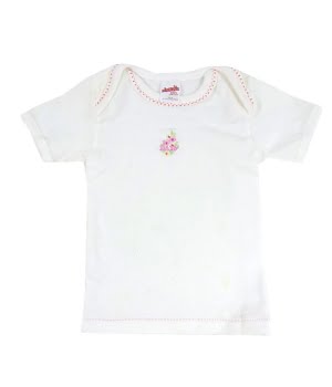 Βρεφικό Φανελάκι Λουλουδάκι Κοντομάνικο Λευκό