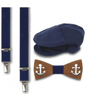 Σετ Τραγιάσκα, Τιράντες & Παπιγιόν Nautical Μπλε